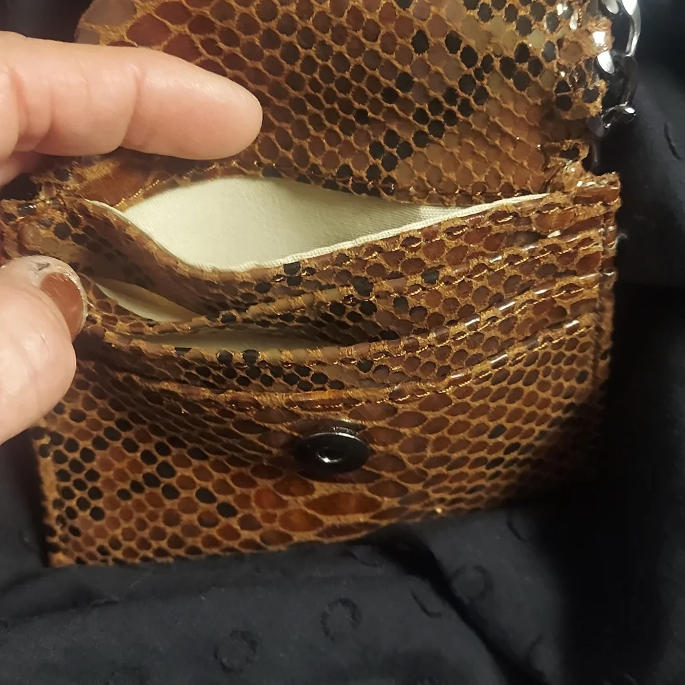 Hello 3aM Forever Lizard Embossed Leather brown change purse